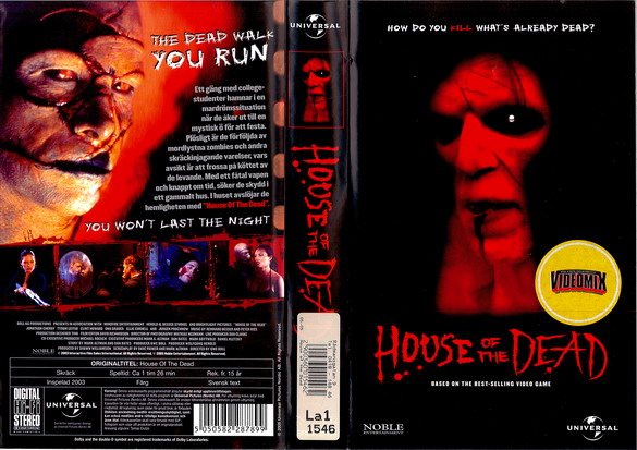 HOUSE OF THE DEAD (vhs-omslag)